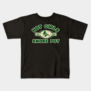 hot girls smoke pot Kids T-Shirt